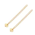 14K gold filled extension chain with heart charm for DIY bracelet and necklace making - Textured Heart Style (FGT244) / 60mm (1pc/Pack) / 18K Gold
