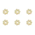 Six pieces of 14K gold-plated snowflake flower spacer beads for DIY jewelry making - 10pcs/Pack (Hole 1.5mm) / 14K Gold Snowflake (5.5mm)