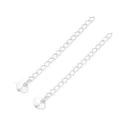 Silver white gold-filled extension chains with heart charm for DIY jewelry making - Textured Heart Style (FGT244) / 60mm (1pc/Pack) / Silver