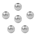 Glanzende gepolijste zilveren roestvrijstalen afstandhouders voor DIY-sieraden maken - Ronde kralen / 10 mm (3 mm gat) verpakking van 10 stuks