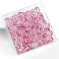 Translucent 8mm pink jelly bubble round beads for DIY jewelry making in clear box - 8mm (Approx. 50 Pieces/Pack) / Jelly Pink Bubble