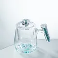Elegant glass water cup with tea infuser and turquoise stone filled handle for office - 401-500ml / Turquoise Accent Style