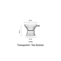 Transparent borosilicate glass tea strainer infuser base with precise dimensions and weight - Transparent Tea Strainer