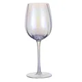 Elegant iridescent rainbow crystal wine glass with a shimmering pearl luster finish - Ribbed Iridescent Wine Glass (Single)