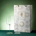 Set aus 2 ultradünnen Kristall-Weingläsern mit eleganter Geschenktüte für Wein. - Ultradünner Stil C / Geschenkbox