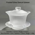 Gaiwan Teeschale aus Kristallglas mit matter Textur, 220 ml Fassungsvermögen - Glasierter mattierter Gaiwan / Bernstein