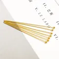 Set of gold copper ball headpins for DIY jewelry making and handmade beading accessories - 16mm (Approx. 200 Pieces/Pack) / Electroplated Gold