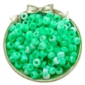 Green two-tone acrylic barrel beads with large holes for DIY jewelry making - 6x9mm (100 Pieces/Pack) / Green