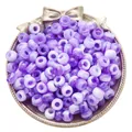 Purple two-tone marbled acrylic barrel beads with large holes for DIY jewelry making - 6x9mm (100 Pieces/Pack) / Purple