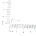 Measurement view of an 11mm silver earring stud pin DIY accessory for jewelry making - Flat Stud Style (FRB028) / 5*13MM (400 Pieces/Pack) / White Gold