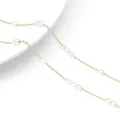 14k gold-filled jewelry chain with white pearls and zircon beads for DIY crafting - 230A/4DC Pearl Chain (#02) / 50cm Pack