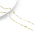14k gold filled jewelry chain with diamond shaped metal pieces and clear beads - Hollow Rhombus With Copper Bead Clip Design (#03) / 50cm Pack