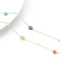 14k gold filled jewelry chain with colorful resin flower beads for DIY necklaces - Sunflower Glass With Flat White Bead Design (#04) / 50cm Pack