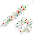 Hand-painted transparent hollow lampwork glass beads for DIY jewelry making beads - 14mm (Aperture 2mm) / Classic Hokkaido Wind Chime