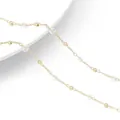 Detalle de cadena rellena de oro de 14k con circonitas y cuentas de oro para joyería DIY - 225BD Distancia 4 Hebilla Plana Y Cuenta de Cobre (#05) / Paquete de 50cm