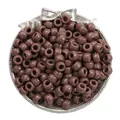 High quality solid brown acrylic barrel beads with large holes for DIY jewelry making - 100pcs Pack / Solid Coffee