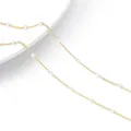 Cadena delicada rellena de oro de 14k con perlas blancas para hacer joyas a mano - Cadena Perla 2.0 Espaciado 1.0CM (#06) / Paquete de 50cm