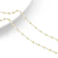 Cadena elegante de cuentas de oro de 14k y perlas blancas para componentes de joyería DIY - Cadena Mixta Perla 2.0 Con Cuenta de Cobre 2.0 (#07) / Paquete de 50cm