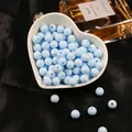 Perles rondes en acrylique bleu clair de qualité pour bijoux DIY et artisanat manuel - Diamètre 6mm (200 Pcs/Paquet) / Bleu clair