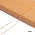 Premium 3mm 18k gold plated O-chain necklace and bracelet material for DIY jewelry making - Figaro Chain / Width 3mm / Gold