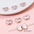Irregular pink baroque luster beads for DIY jewelry making, size 9x12mm - Straight Hole Butterfly Style / 2 Pieces (9x12mm) / Iridescent Pink