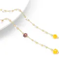 Cadena de joyería hecha a mano en oro de 14k con flores de colores y cuentas de circón - Estilo Clip de Cuentas de Cobre Con Vidrio de Girasol (#09) / Paquete de 50cm
