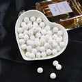 Perles rondes en acrylique blanc opaque pour la création de bijoux faits main - Diamètre 6mm (200 Pcs/Paquet) / Blanc
