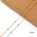 Elegant 18K gold-plated satellite O-chain for DIY jewelry making, 2mm bead width - Beaded O-Chain / Width 2.0mm Bead 3.0mm / Gold