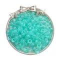 Translucent turquoise acrylic large hole barrel beads for DIY handmade jewelry crafting - Glitter Light Green