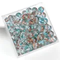 8mm dual-tone bubble glass beads in blue and orange for DIY jewelry making - 8mm (Approx. 50 Pieces/Pack) / Blue Amber Double Color Jelly Bubble