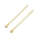 14K gold filled extension chain with polished heart charm for DIY jewelry making - Heart Style (FGT244) / 60mm (1pc/Pack) / 14K Gold