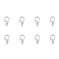 Set mit acht silbernen Edelstahl-Karabinerverschlüssen für Schmuck-DIY-Bastelprojekte - Karabinerverschluss / 6,5×10 mm 5er-Pack / Stahlfarben