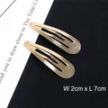 Pair of gold metal snap hair clips for DIY hair accessories, 2cm x 7cm size detail - Gold Snap Clip / 2x7cm (Pack of 2)
