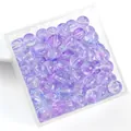 Vibrant purple 8mm jelly bubble loose round beads for DIY handmade jewelry crafts - 8mm (Approx. 50 Pieces/Pack) / Purple Double Color Aurora Bubble