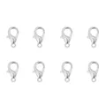 Set mit acht robusten silbernen Edelstahl-Karabinerverschlüssen für DIY-Schmuck - Karabinerverschluss / 8×13 mm 5er-Pack / Stahlfarben