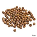 Natürliche Wenge-Holzperlen 10mm für DIY Schmuckherstellung und Handwerksprojekte - Runde Perle (BTE091) / 10mm (30 Stück/Packung) / Naturholzfarbe