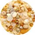 Assorted vintage Baroque acrylic beads in champagne and amber for DIY jewelry making crafts - 30g Pack / Light Coffee Series