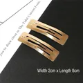 Large golden rectangular duckbill hair clip for DIY accessory making 2x8cm size - Gold Square Clip / 2x8cm (Pack of 2)