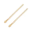 14K gold-plated extender chain with tulip charm for DIY jewelry making accessories - Single Rose Style (FGT244) / 60mm (1pc/Pack) / 18K Gold