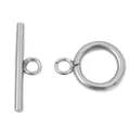 Langlebiger T-Bar-Knebelverschluss aus Edelstahl für DIY-Schmuckherstellungsprojekte - Knebelverschluss / 2×21mm/2×12mm 1 Set/Packung / Stahlfarben