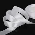 Elegant shiny white satin ribbon for DIY handmade flower crafts and gift wrapping - White