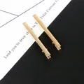 Set of two gold metallic duckbill hair clips, measuring 0.6cm wide and 8cm in length - Large Gold Duckbill Clip / 0.6x8cm (Pack of 2)