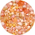 Vintage baroque acrylic DIY beads mix in peach and orange tones for jewelry making - 30g Pack / Orange Pink Series