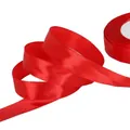 Vibrant red satin ribbon roll for DIY handmade flowers and decorative rose making crafts - Red