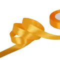 Roll of vibrant orange satin ribbon for DIY handmade craft flowers and gift wrapping - Orange
