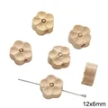 Natürliche Holzperlen in Blumenform für DIY-Schmuck und Bastelprojekte, Größe 12x6 mm. - #08 Buchsbaum Kleine Pflaumenblüte / 12x6mm (1 Stück/Packung)