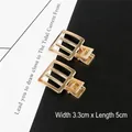 Elegant golden geometric hollow duckbill hair clips for DIY hair accessories and styling - Gold Square Duckbill Clip