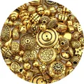 Vintage golden baroque acrylic beads for DIY necklace and bracelet jewelry making - 30g Pack / Antique Gold Series
