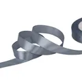 Premium dark grey satin ribbon roll for DIY handmade craft flowers and gift wrapping decoration - Gray