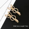 Golden metal rabbit-shaped duckbill hair clip DIY jewelry making accessory 7.5cm x 3cm - Gold Rabbit Duckbill Clip